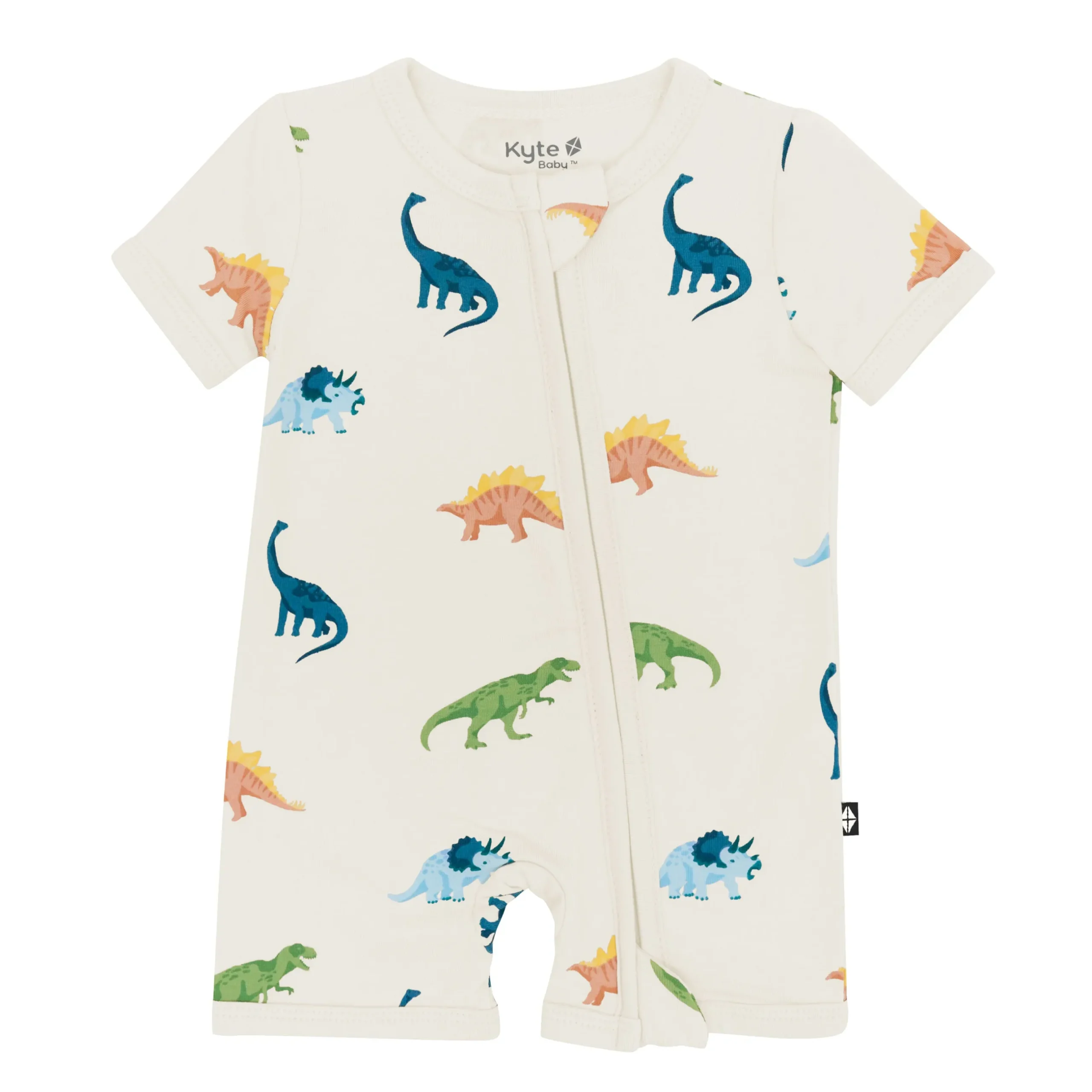 Sale Kyte Baby Zippered Shortall Romper in Ecru Roar