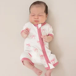 Sale Kyte Baby Zippered Shortall Romper in Bow