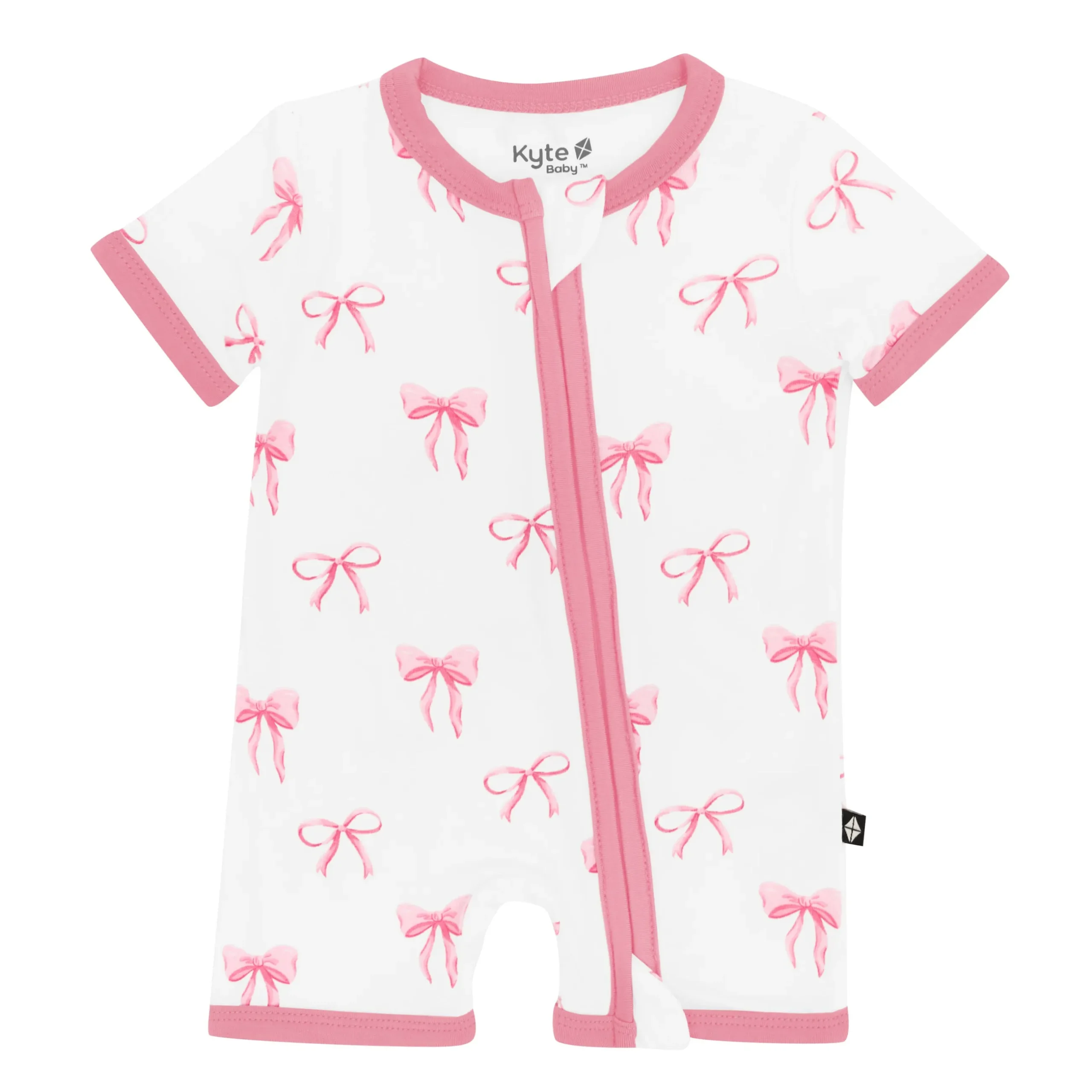Sale Kyte Baby Zippered Shortall Romper in Bow