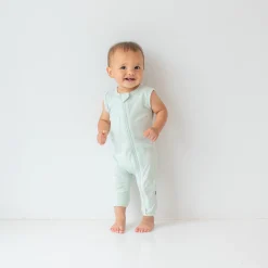 Sale Kyte Baby Zippered Sleeveless Romper in Dew
