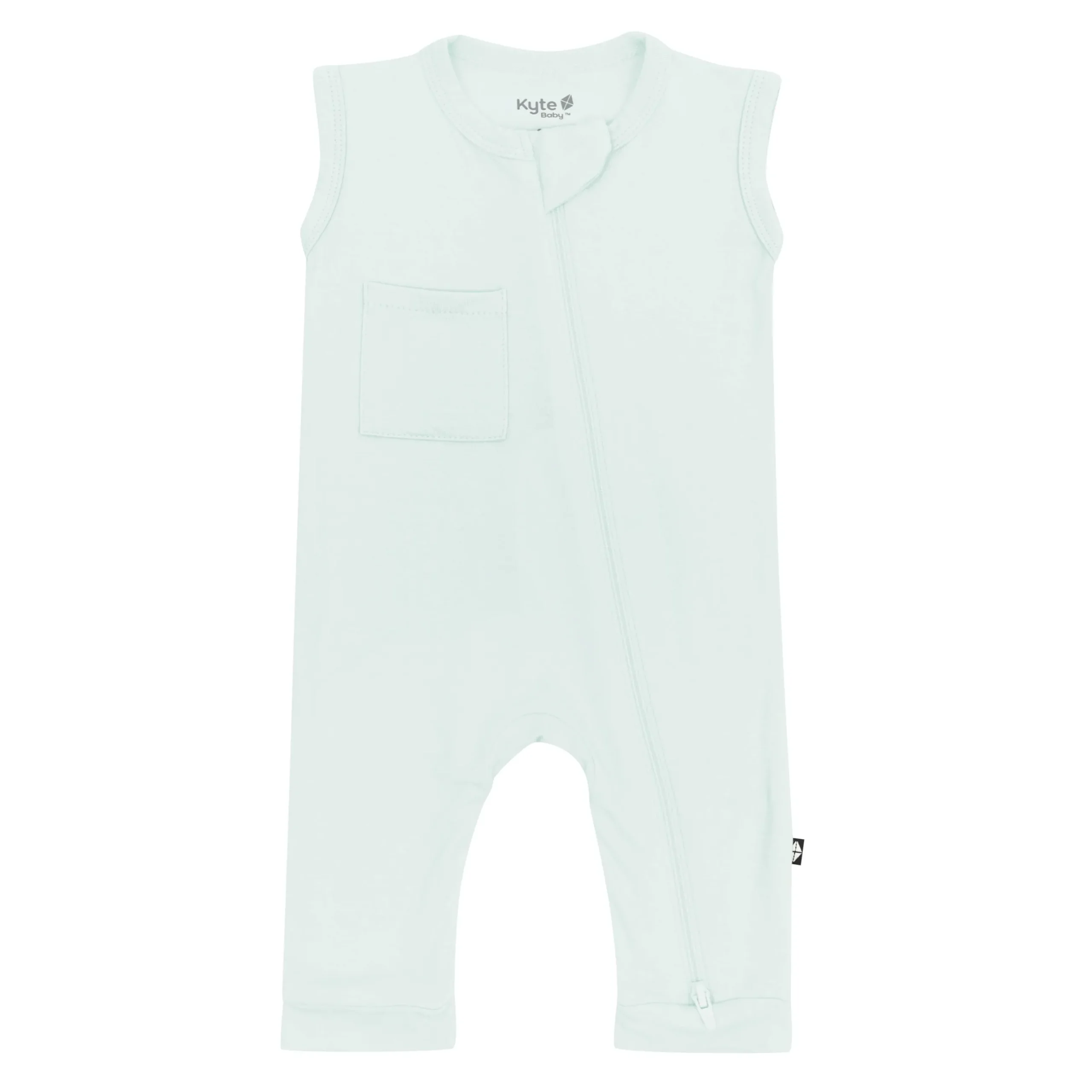 Sale Kyte Baby Zippered Sleeveless Romper in Dew