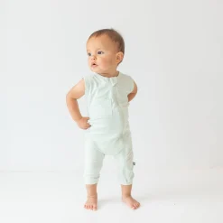 Sale Kyte Baby Zippered Sleeveless Romper in Dew