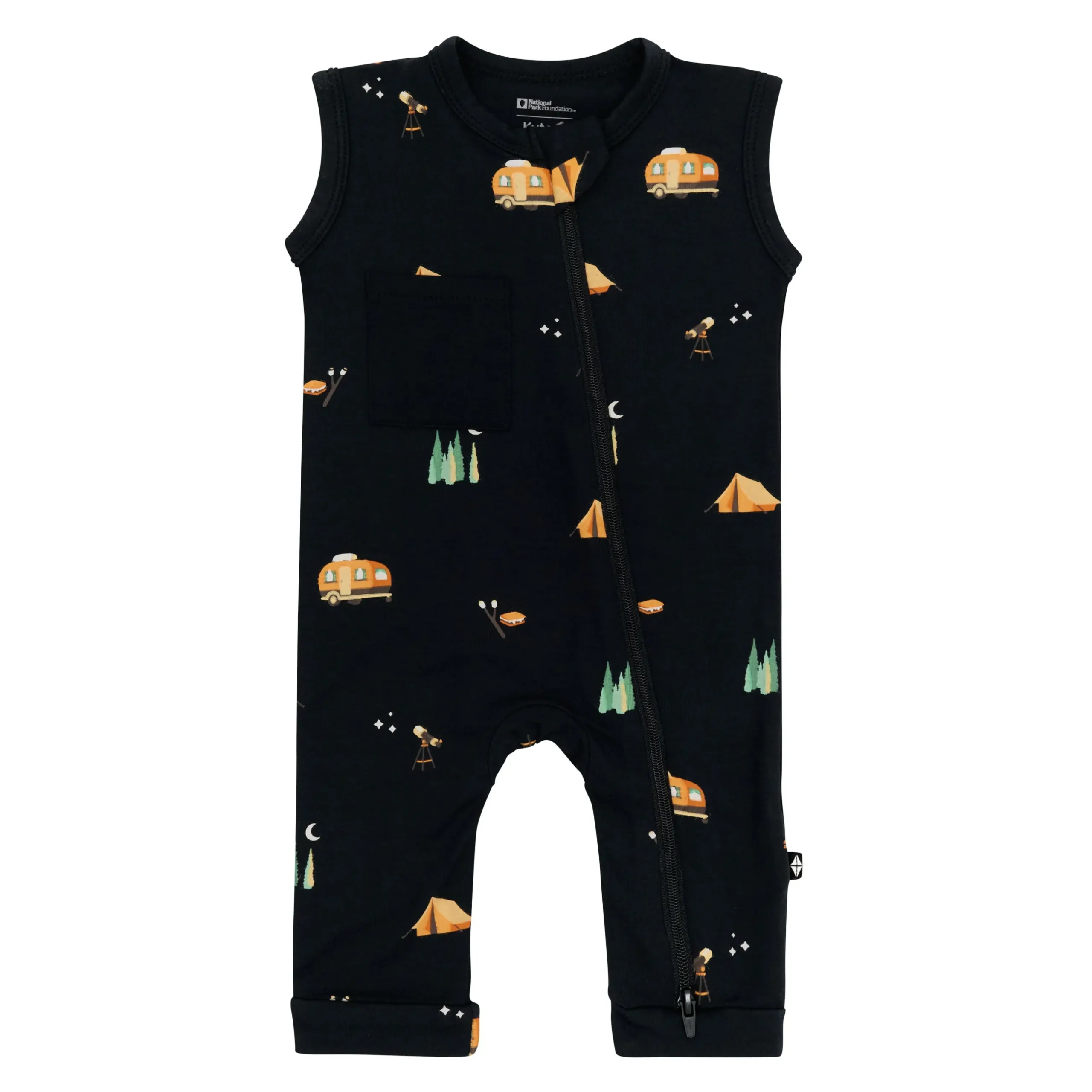 Kyte Baby Zippered Sleeveless Romper in Under the Stars