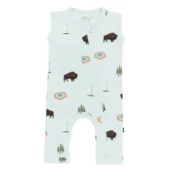 Hot Kyte Baby Zippered Sleeveless Romper in Yellowstone