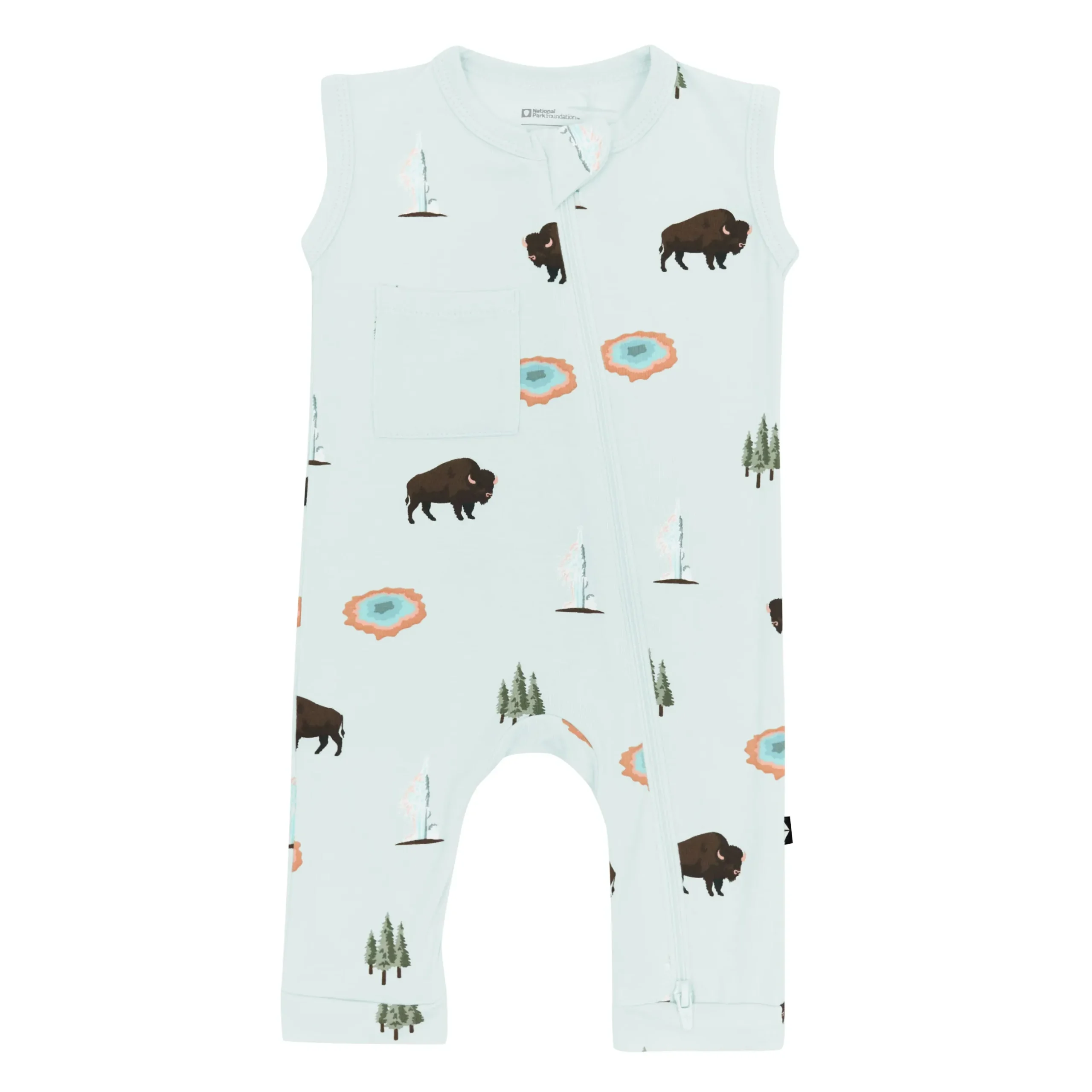 Hot Kyte Baby Zippered Sleeveless Romper in Yellowstone