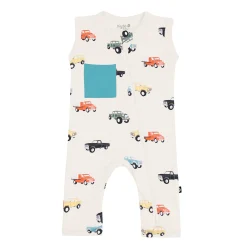 Sale Kyte Baby Zippered Sleeveless Romper in Vintage Truck