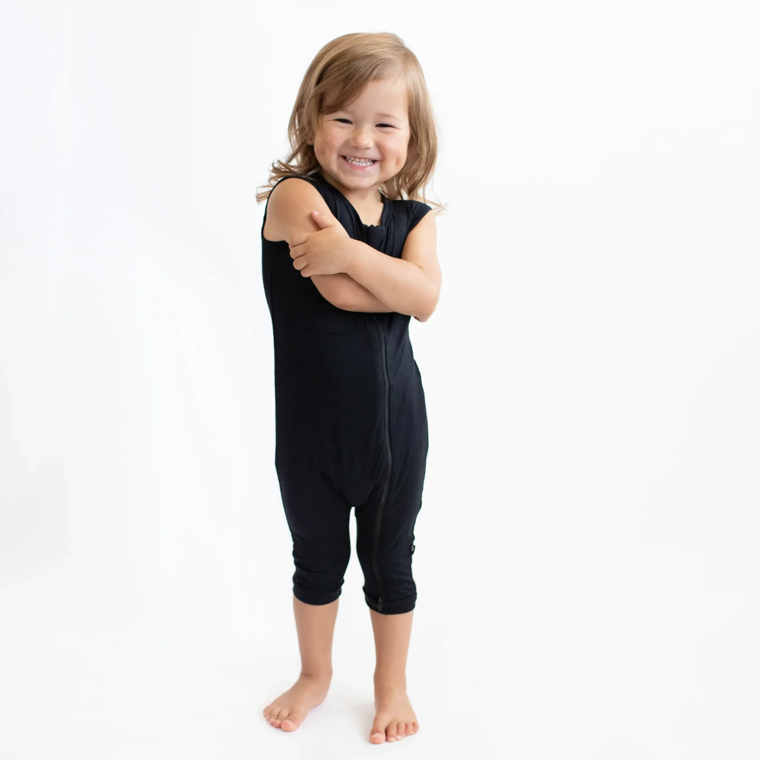 Clearance Kyte Baby Zippered Sleeveless Romper in Midnight