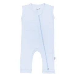 Hot Kyte Baby Zippered Sleeveless Romper in Mist