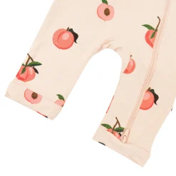New Kyte Baby Zippered Sleeveless Romper in Peach